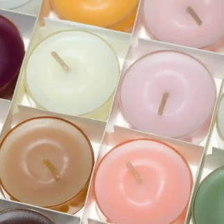 Set de velas aromaticas en tonos pastel